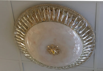 Circular glass ceiling mounted crystallic shaded light [9238-600]