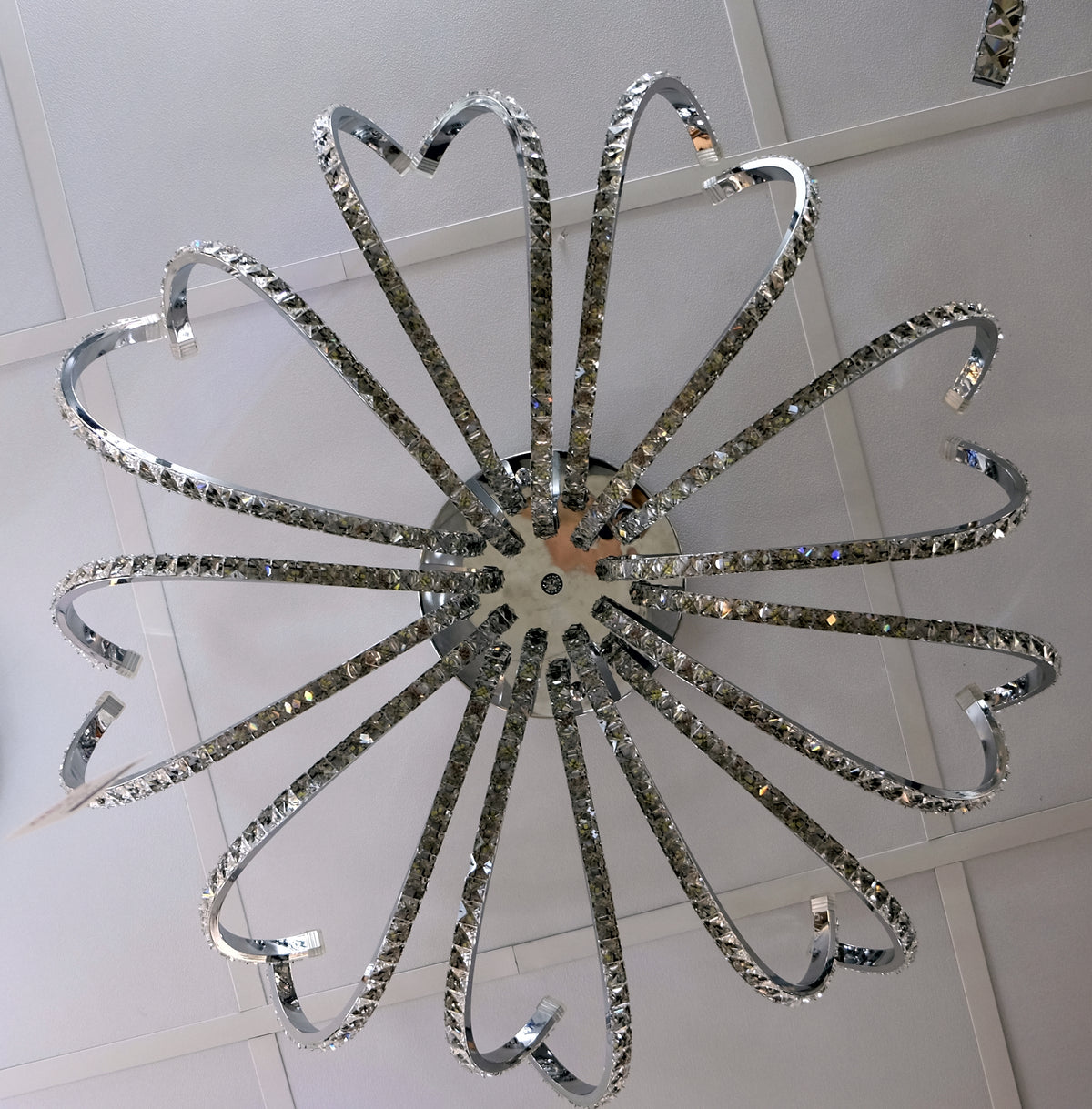 Flower thin metallic frame crystallic LED incorporated light [A100420-18]