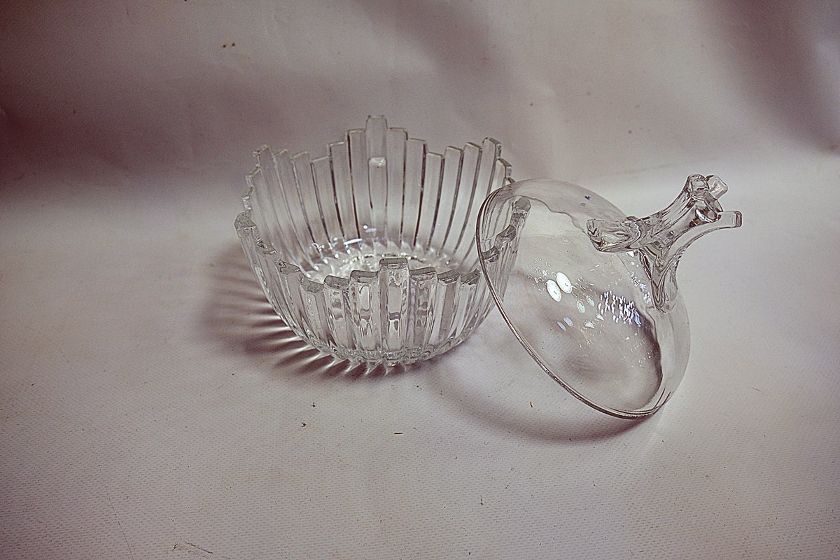 Golden Crystal Glass Bowl / Fruit Plate