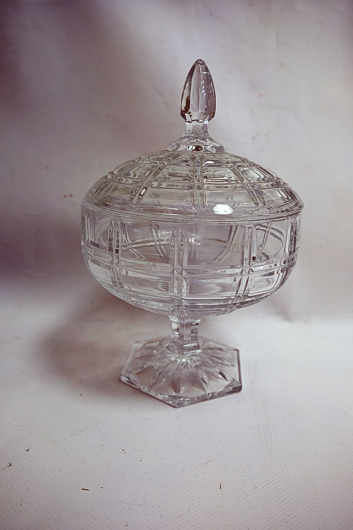 Golden Crystal Glass Bowl / Fruit Plate