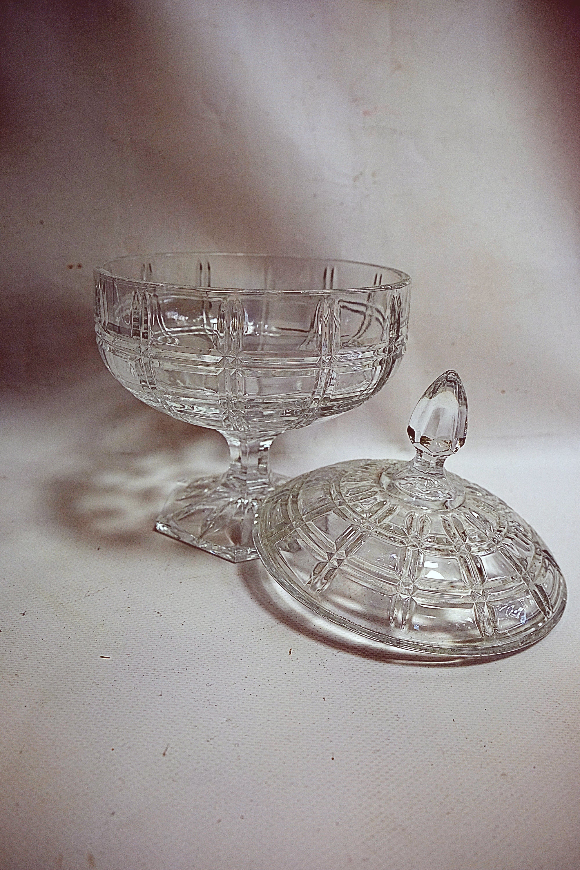 Golden Crystal Glass Bowl / Fruit Plate