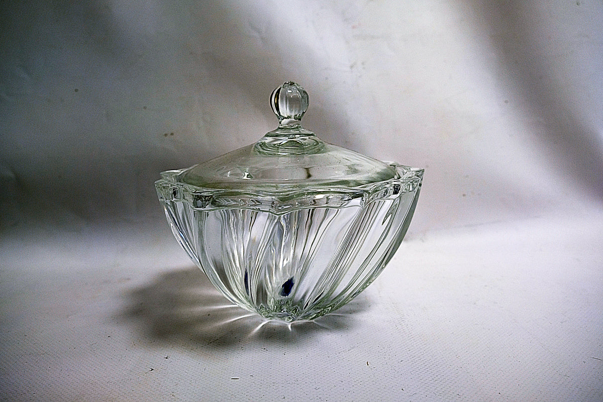 Golden Crystal Glass Bowl / Fruit Plate