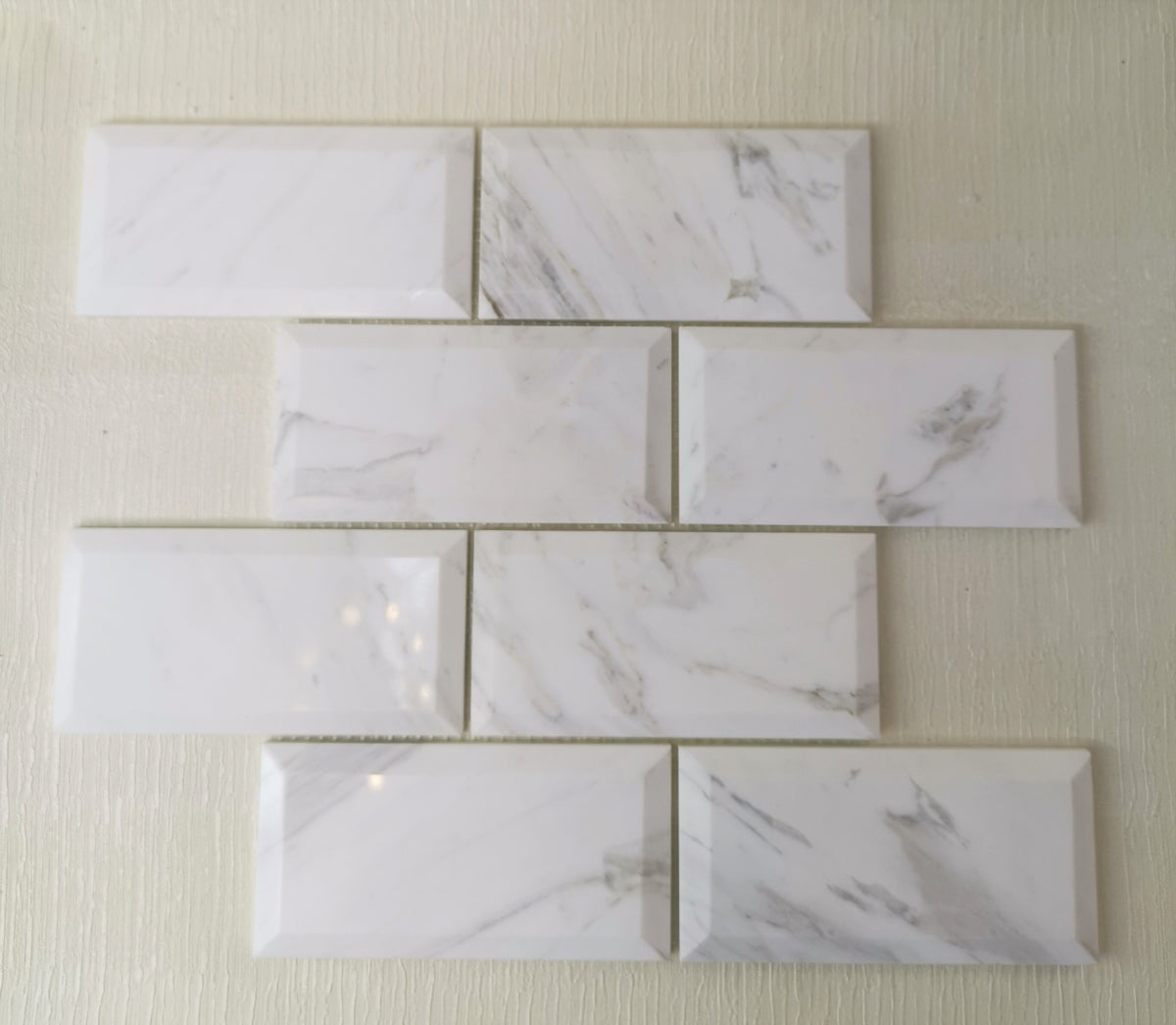 White & Grey Brick Effect Rectangular Stone Mosaic Tiles | 300x300x8mm | 11=1m2