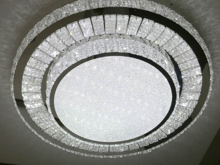 Round Crystallic Flush Mount Ceiling Light-Colour Changing Dimmable with Remote Control-2248-400 & 600-Chrome