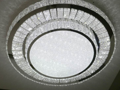 Round Crystallic Flush Mount Ceiling Light-Colour Changing Dimmable with Remote Control-2248-400 & 600-Chrome