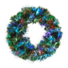 Colourful Wreath with Golden LED Lights for Christmas Decoration