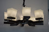 Wooden 8-Arms white small shades chandelier [D8166-8]