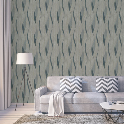 Cream & Grey Design Plus Wallpaper -DK.13171-2- Size: 1.06M Width 16.281M Length- Equal to normal 3Rolls