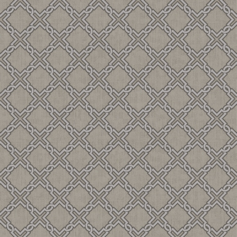 Grey & silver colour Lattice Pattern HAKAN AKKAYA I Luxury Wallpapers -10mtr Length and 1mtr Width-Equal to Normal 2Rolls-DK.19381-3