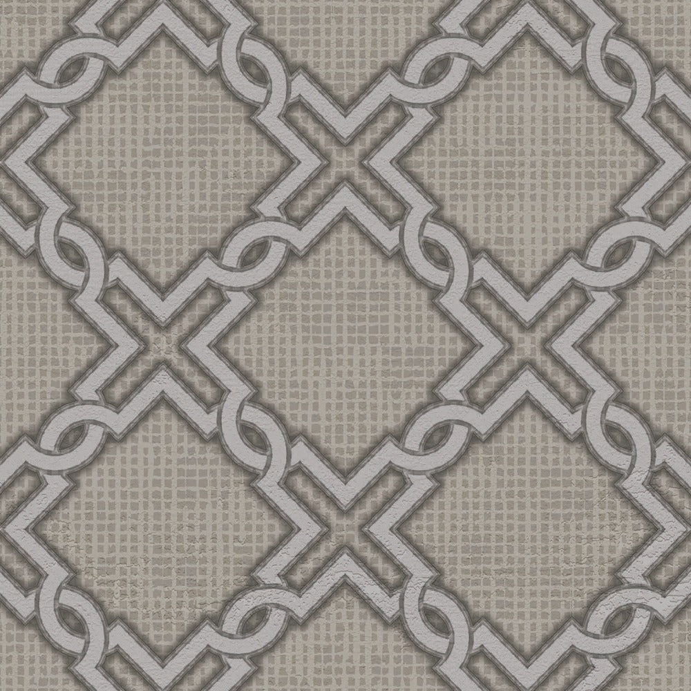 Grey & silver colour Lattice Pattern HAKAN AKKAYA I Luxury Wallpapers -10mtr Length and 1mtr Width-Equal to Normal 2Rolls-DK.19381-3