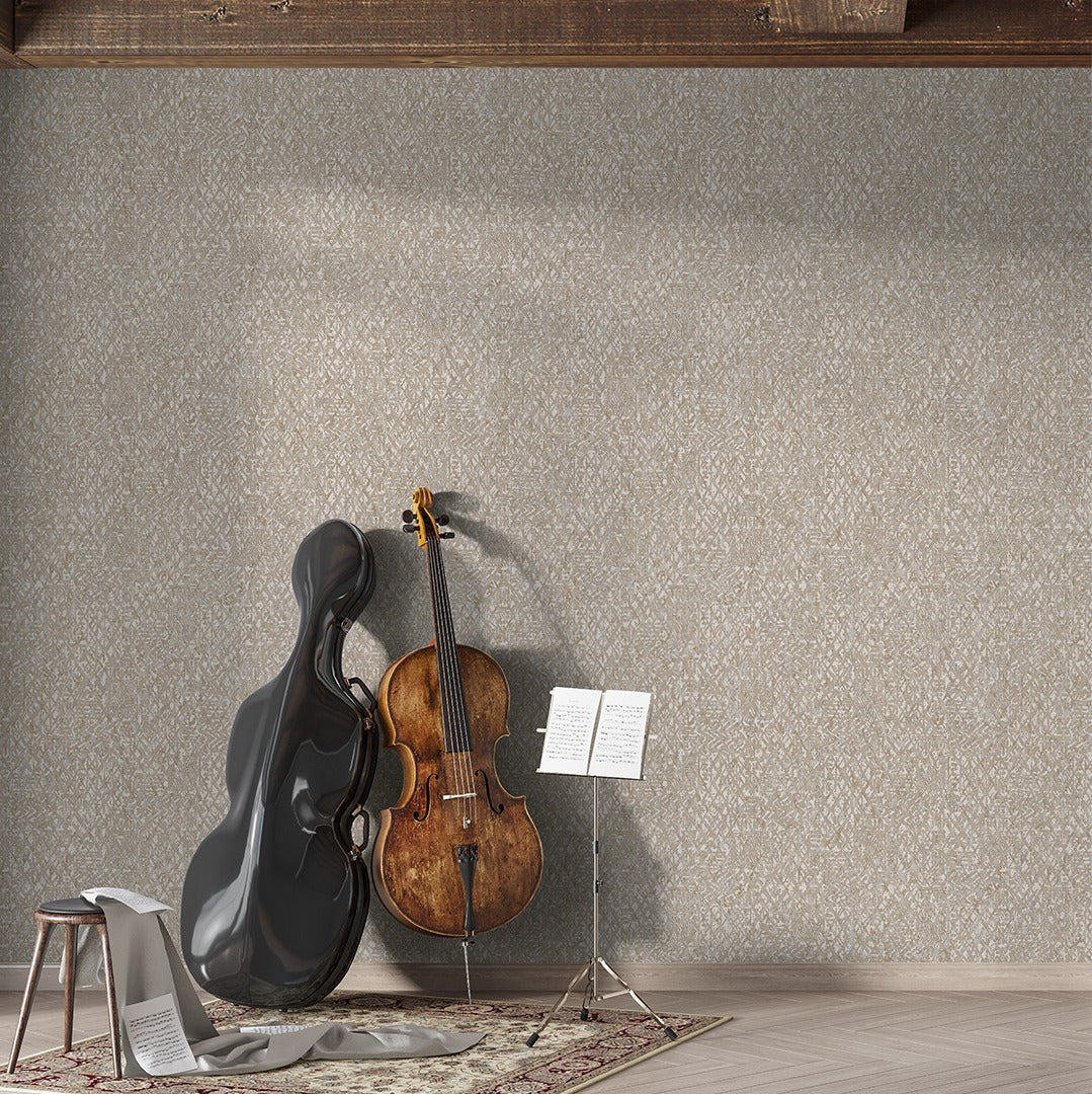 Lifestyle Luxury Wallpapers in Grey with silver Textured & Grey with Beige Textured-10mtr Length and 1mtr Width-Equal to Normal 2Rolls-DK.23240-1 & 3