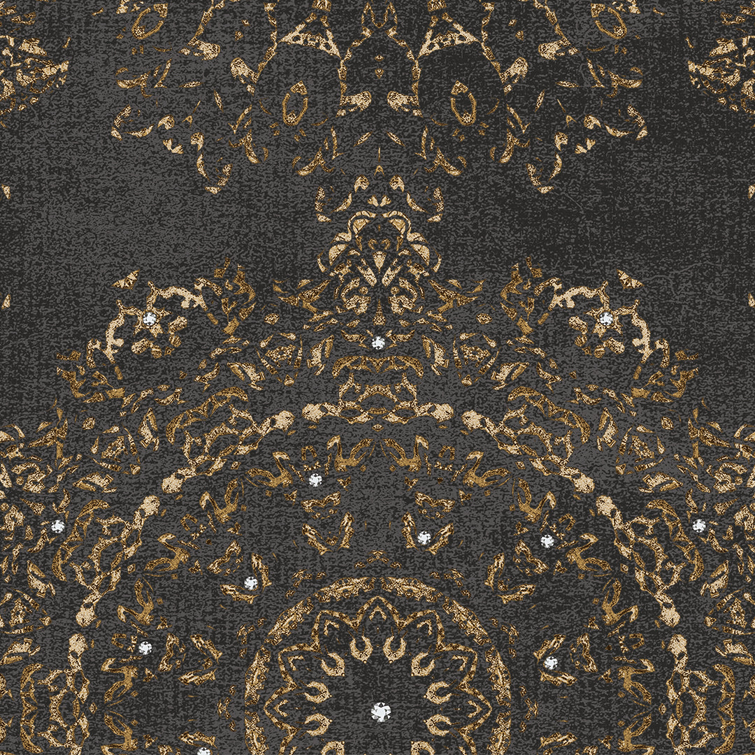 Secret Palace diamond wallpapers -Grey, Cream & Black Wallpapers-DK.T21250-1,2 & 4
