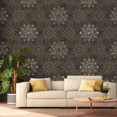 Secret Palace Stone-Grey, Cream & Black Wallpapers-DK.T21250-1,2 & 4