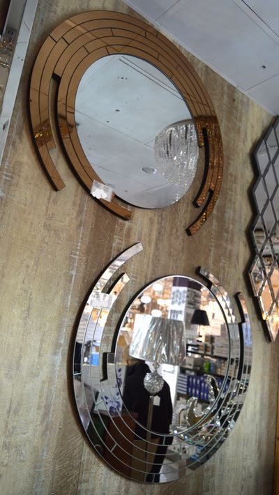 Elegant Classy Round Modern Designer Wall Mirror for Home Decor| Decorative Mirror  (Round)-90*90cm-DF863-Chrome & Rosegold both colours