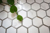 Hexagonal Gold and White Elegant Mosaic Tiles-220*380*8mm-11sheets-1m2