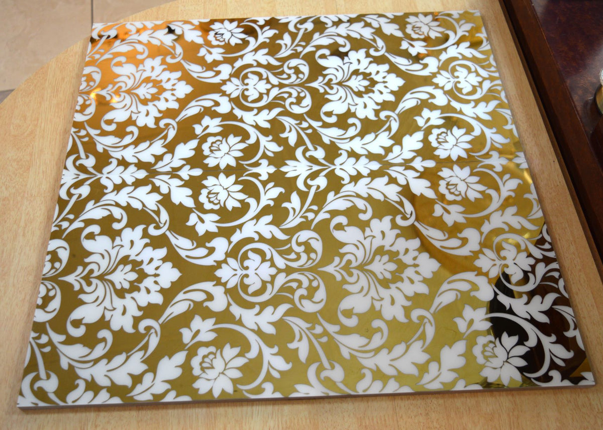 Gold & White Swirls Porcelain Décor Wall & Floor Tiles-300*600*10mm-6sheets-1m2-DEC-MIRO749