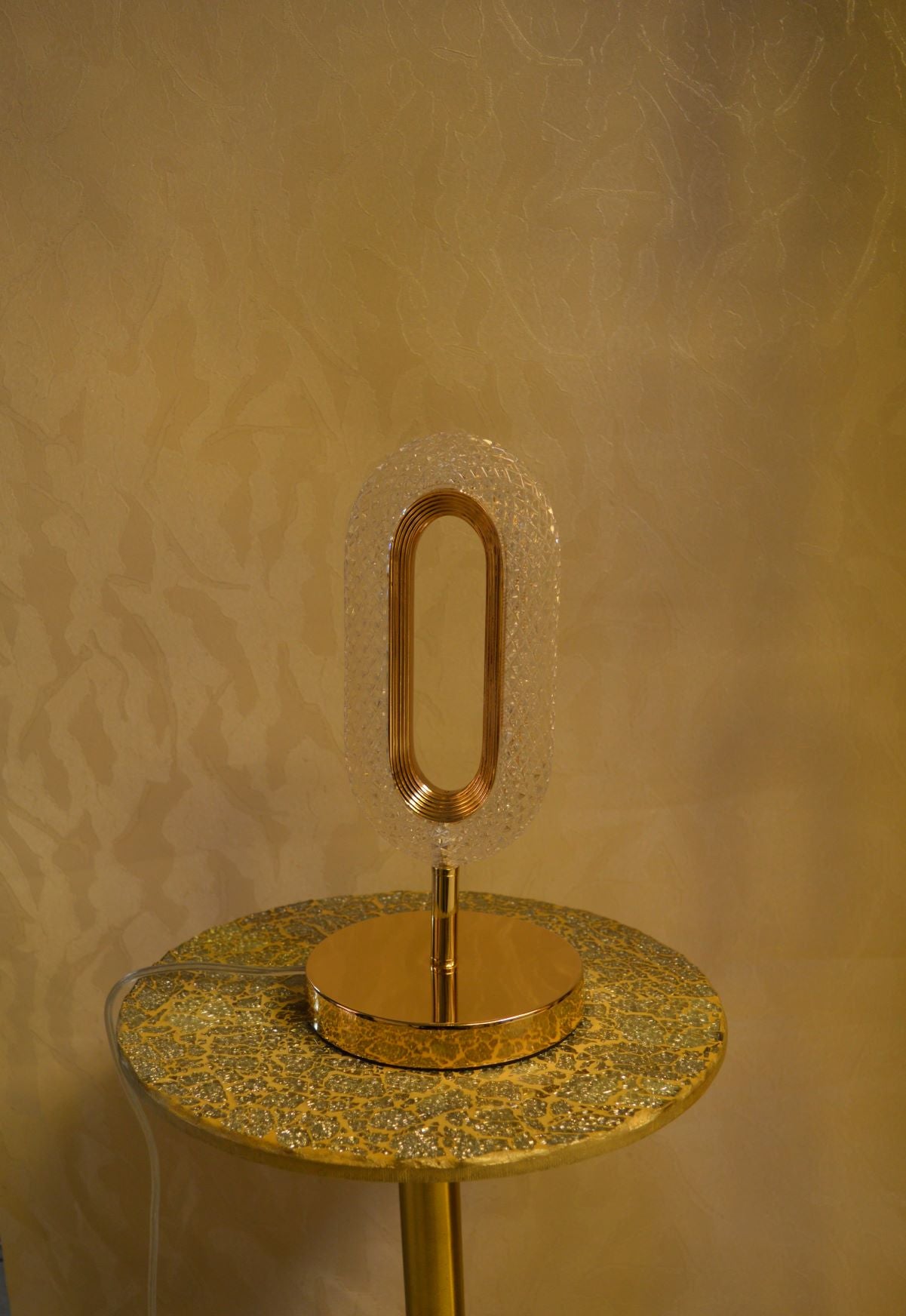 Crystallic Oval Shape Beautiful Warm LED Wall Lights with matching Free Standing Lamps & table lamps -MB2179Chrome & Gold