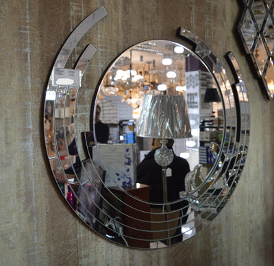 Elegant Classy Round Modern Designer Wall Mirror for Home Decor| Decorative Mirror  (Round)-90*90cm-DF863-Chrome & Rosegold both colours