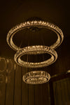 3 & 2 Rings Crystallic LED Chandeliers -Colour Changing Dimmable with Remote Control-8304-600+400 & 8304-700+500+300-Chrome