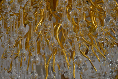 Pendant-Glass Rain Drop Gold Pendant Ceiling Light-A3139/500, 800 & 1000*500