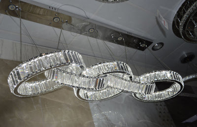 Big Rectangle Pedant 5 Rings Ceiling Light-Colour Changing Hanging-9010-400-5rings-155*60*30