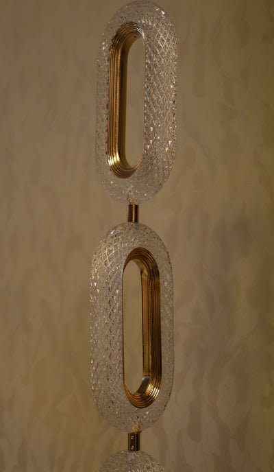 Crystallic Oval Shape Beautiful Warm LED Free Standing Lamps with matching table lamps & Wall Lights-MB2179Chrome & Gold