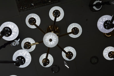 Suspended ceiling golden mirror frame 6 arms light [21136-6]