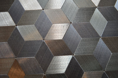 Silver Self Adhesive Peel & Stick Aluminium Mosaic Tiles | 300x300x8mm | 11=1m2