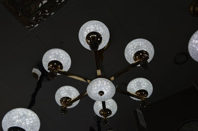 Suspended ceiling golden mirror frame 6 arms light [21136-6]