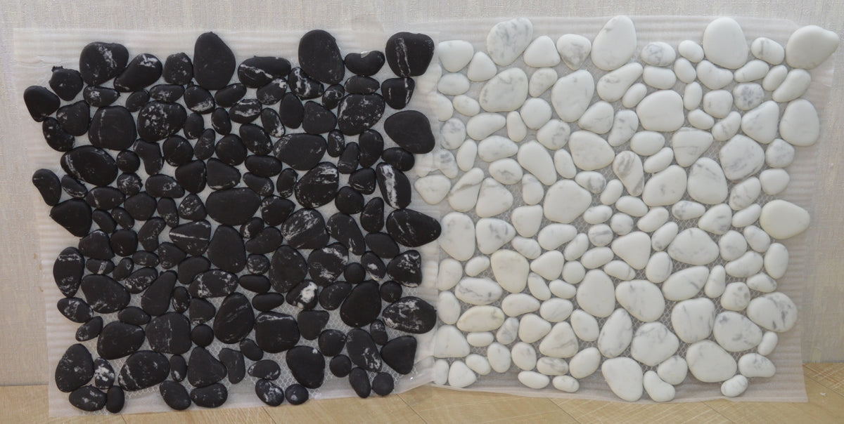 White Stone Pebbles Mosaics-300*300*8mm-11sheets-1m2-DXMQ2
