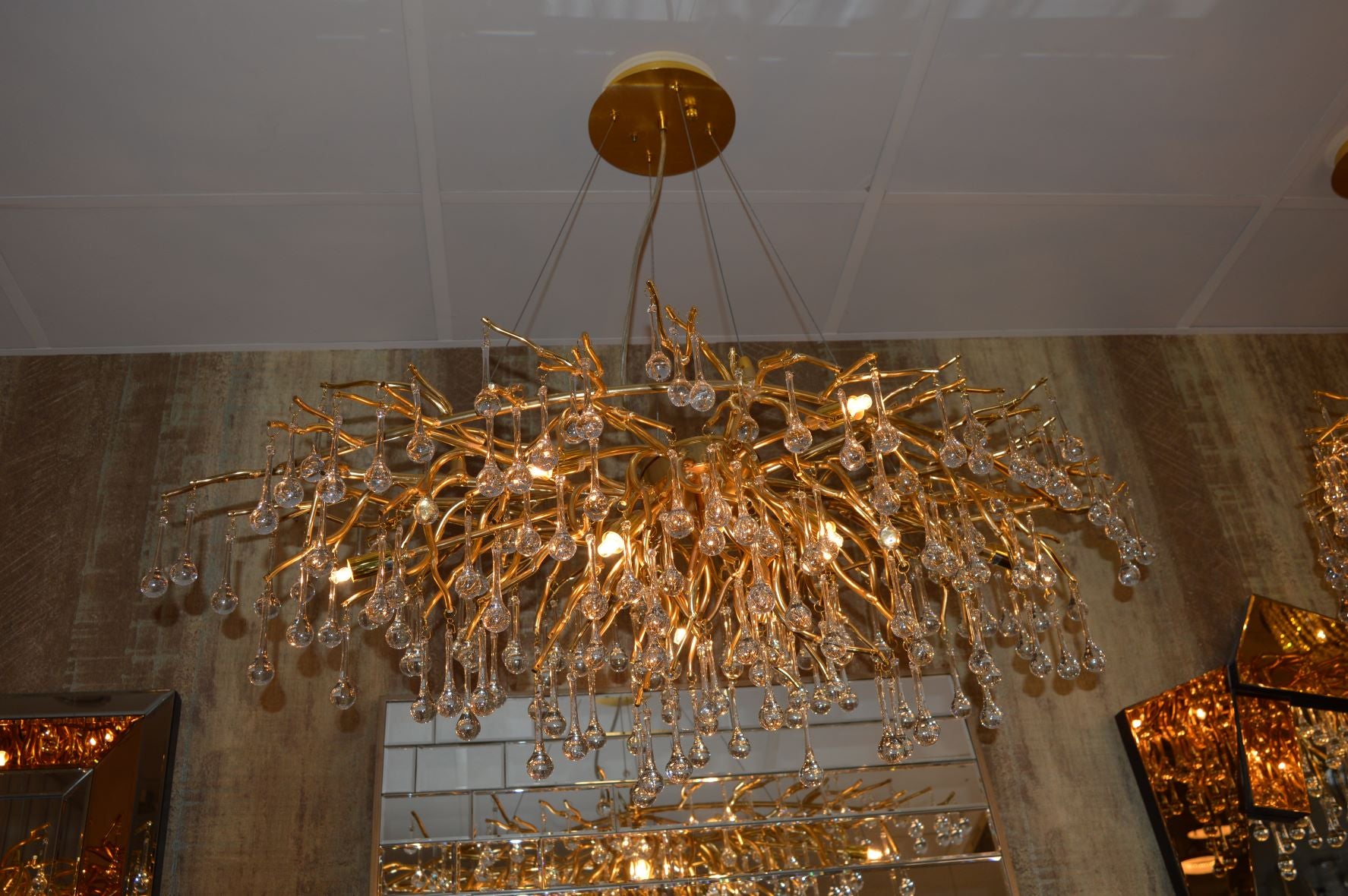 Large gold ceiling sales light