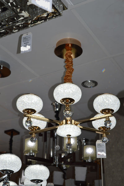Suspended ceiling golden mirror frame 6 arms light [21136-6]