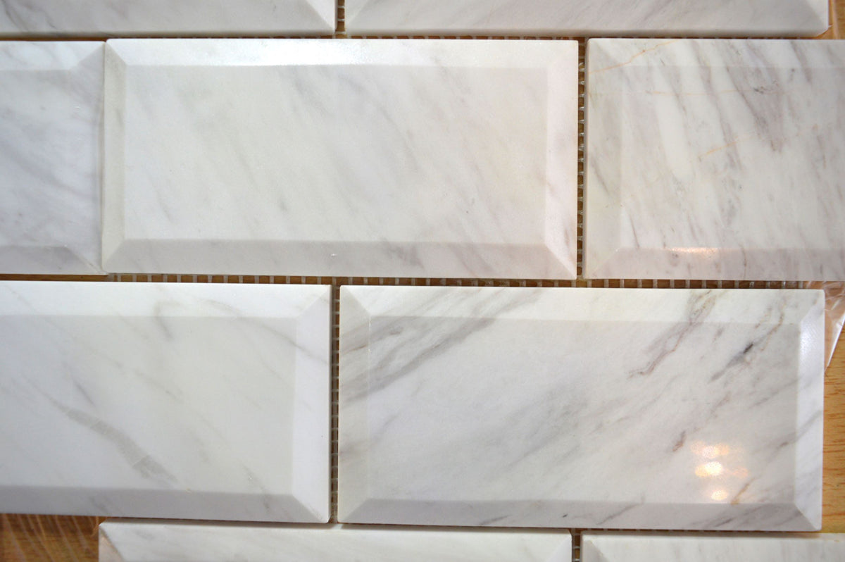 White & Grey Brick Effect Rectangular Stone Mosaic Tiles | 300x300x8mm | 11=1m2