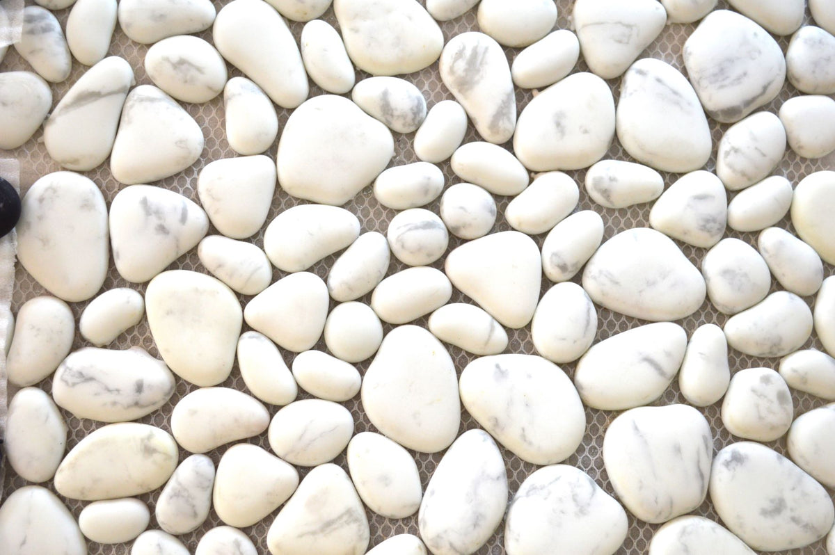 White Stone Pebbles Mosaics-300*300*8mm-11sheets-1m2-DXMQ2