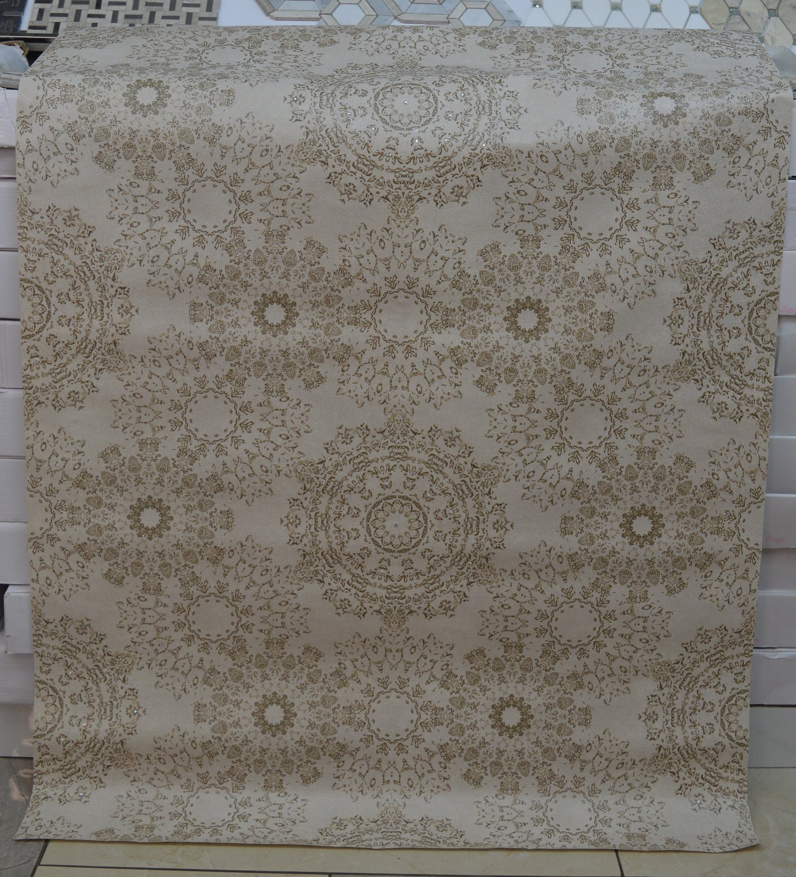 Secret Palace diamond wallpapers -Grey, Cream & Black Wallpapers-DK.T21250-1,2 & 4