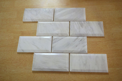 White & Grey Brick Effect Rectangular Stone Mosaic Tiles | 300x300x8mm | 11=1m2
