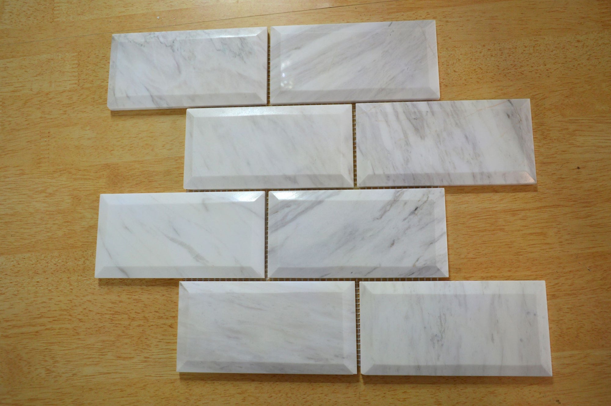 White & Grey Brick Effect Rectangular Stone Mosaic Tiles | 300x300x8mm | 11=1m2