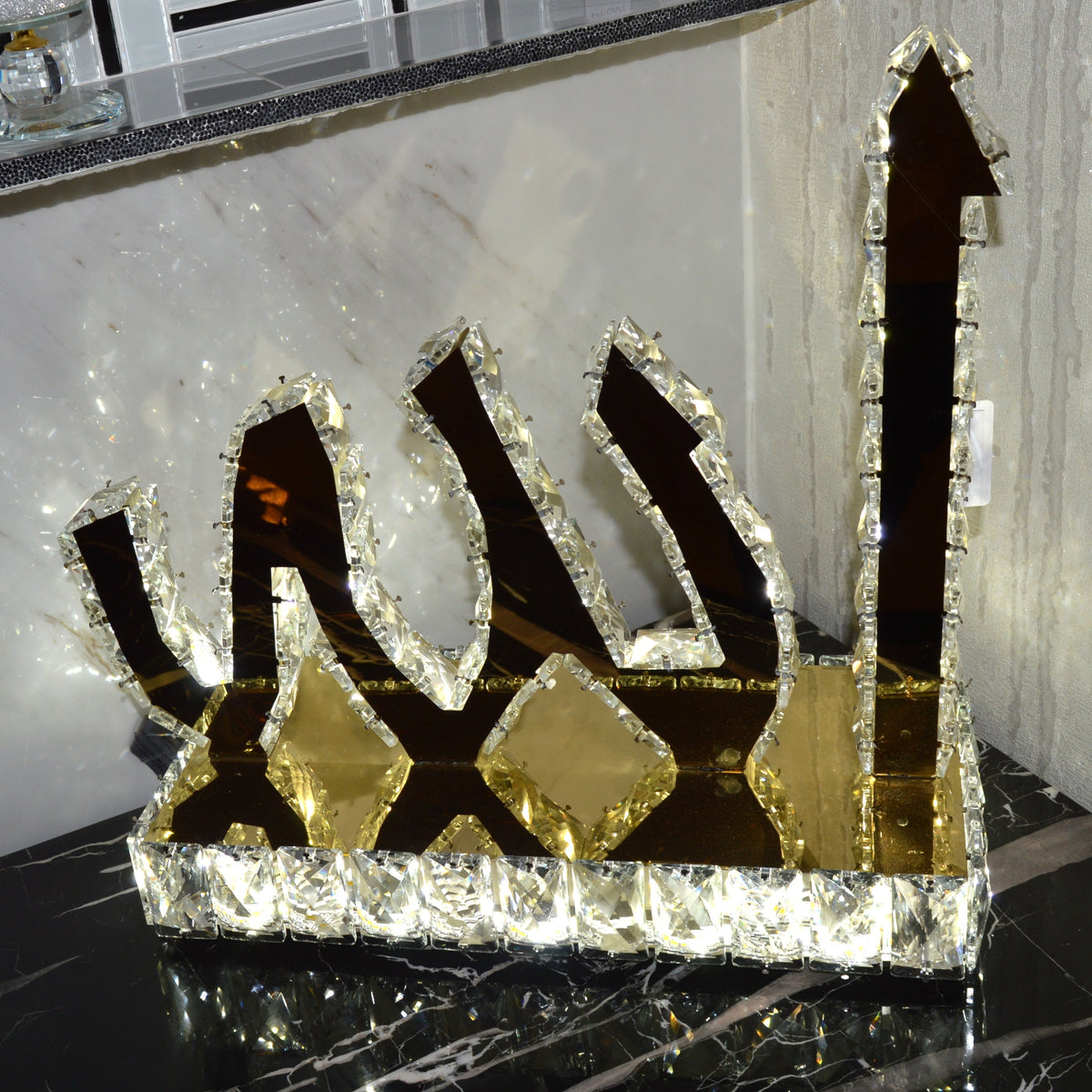 Allah & Muhammad Crystallic Mirror colour changing Decor Light/Table Lamp-1302