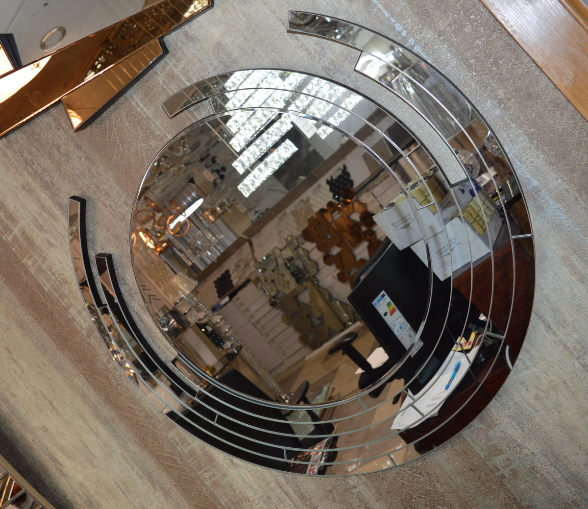 Elegant Classy Round Modern Designer Wall Mirror for Home Decor| Decorative Mirror  (Round)-90*90cm-DF863-Chrome & Rosegold both colours