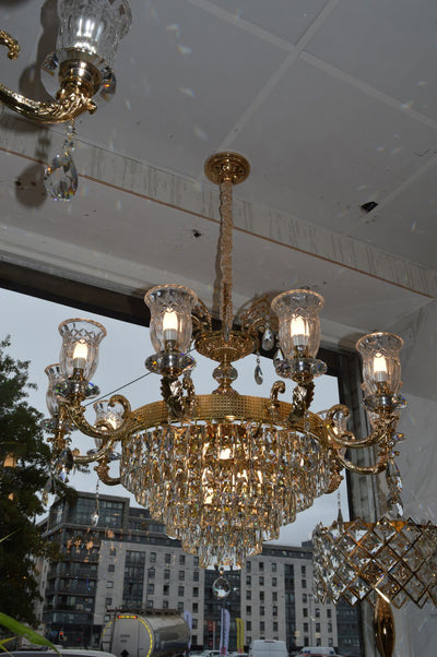 Modern Luxury Crystal Chandeliers –Round(Gold)-6806-8 & 10,Rectangle-6810-10K