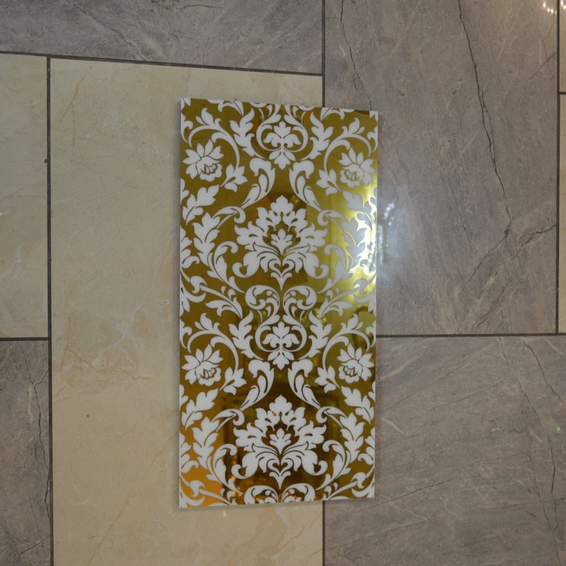 Gold & White Swirls Porcelain Décor Wall & Floor Tiles-300*600*10mm-6sheets-1m2-DEC-MIRO749