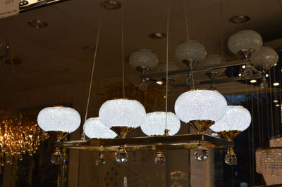 Crystal Glob Chandelier Pendant Ceiling Light with Colour Changing feature-2113