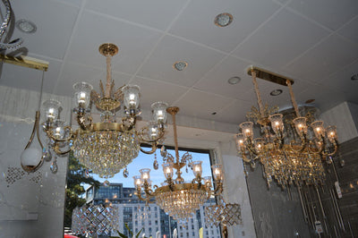 Modern Luxury Crystal Chandeliers –Round(Gold)-6806-8 & 10,Rectangle-6810-10K