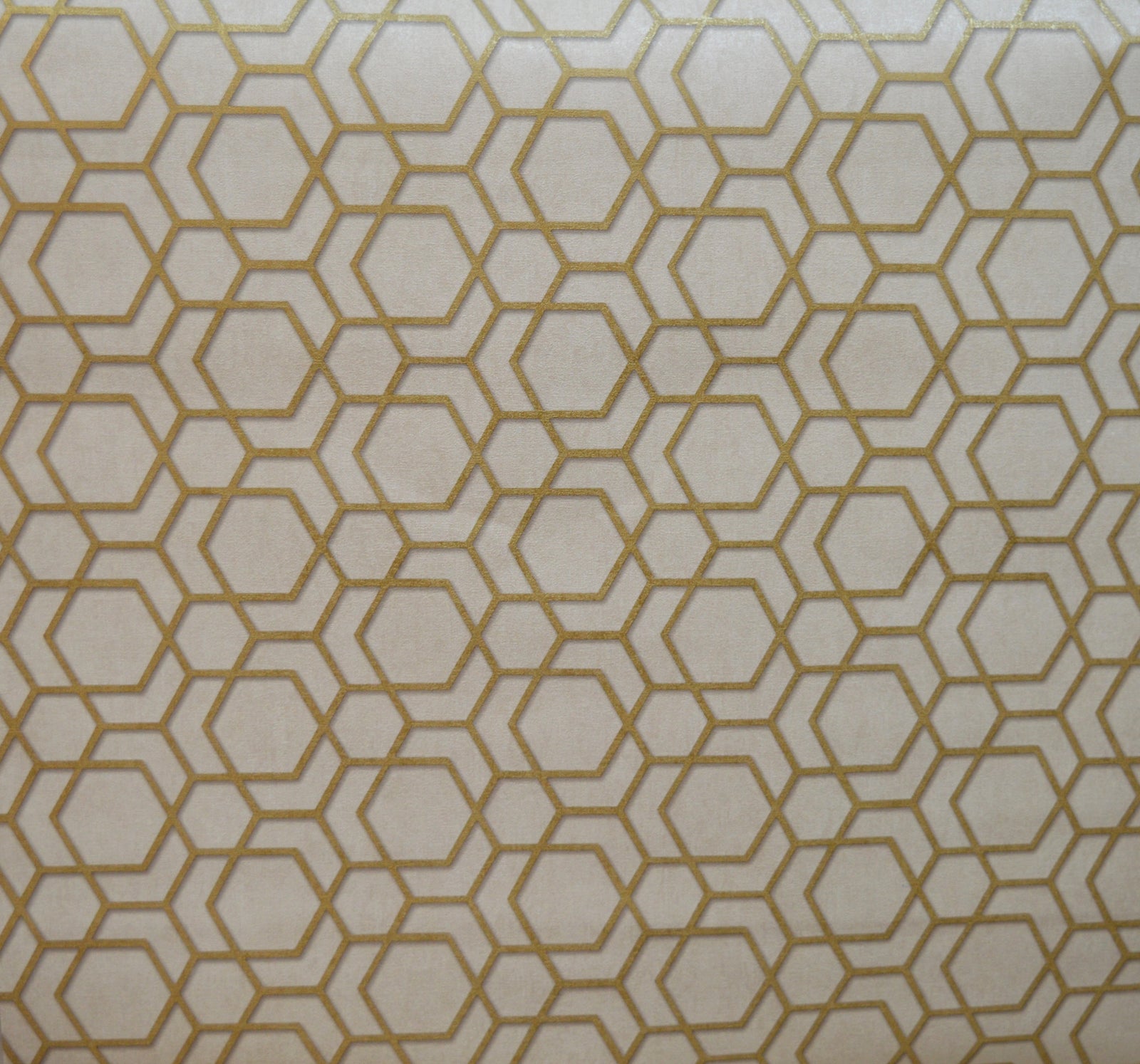 Hexagonal-Trend Collection Wallpapers-Cream & Gold- DK.18184-3
