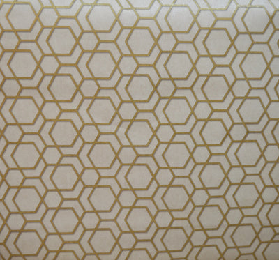 Hexagonal-Trend Collection Wallpapers-Cream & Gold- DK.18184-3