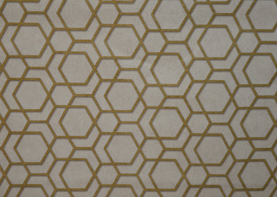 Hexagonal-Trend Collection Wallpapers-Cream & Gold- DK.18184-3