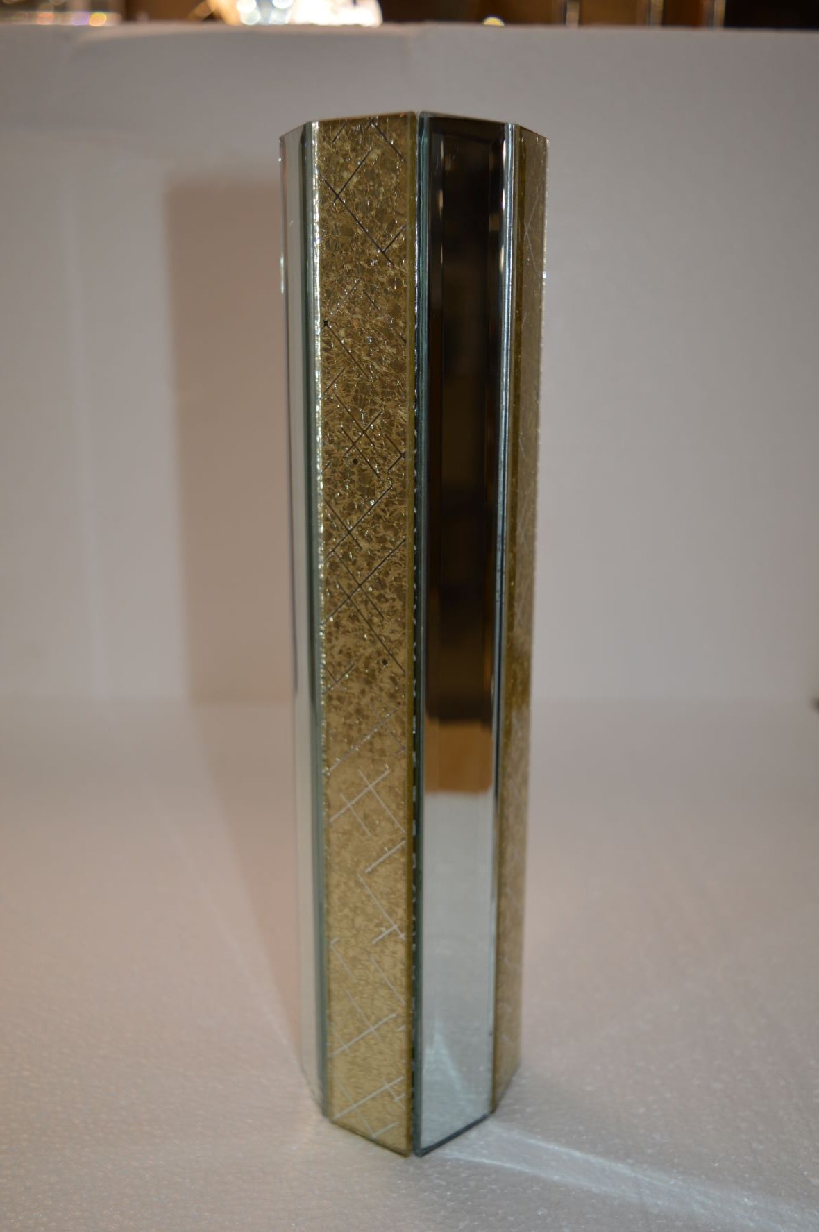 Gold Designed & Mirror Rectangle Glass Mosaic Tiles-300*300*8mm-11sheets-1m2-DZ3301