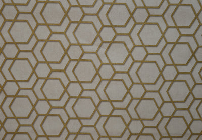 Hexagonal-Trend Collection Wallpapers-Cream & Gold- DK.18184-3