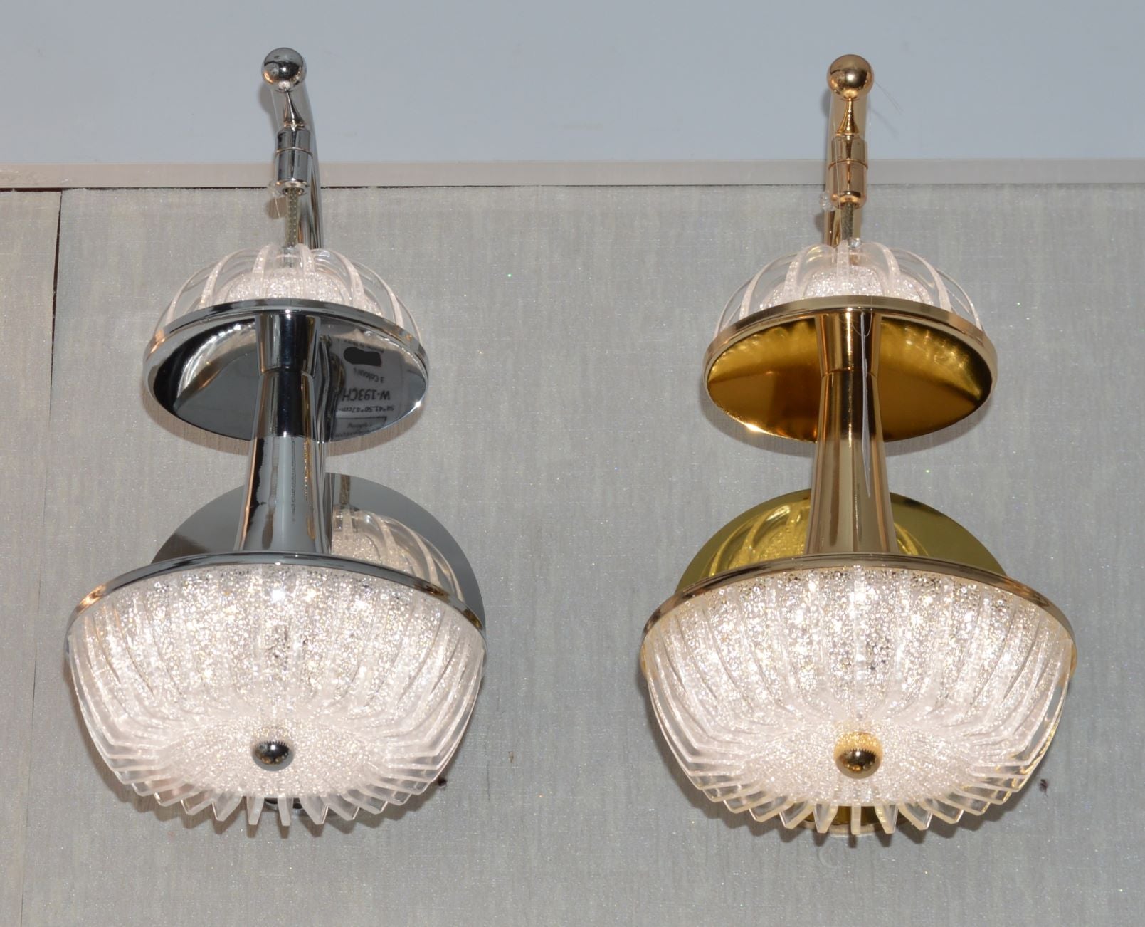 Crystallic Hanging Pendant Wall Light-W-193Chrome & Gold