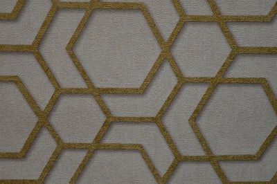 Hexagonal-Trend Collection Wallpapers-Cream & Gold- DK.18184-3